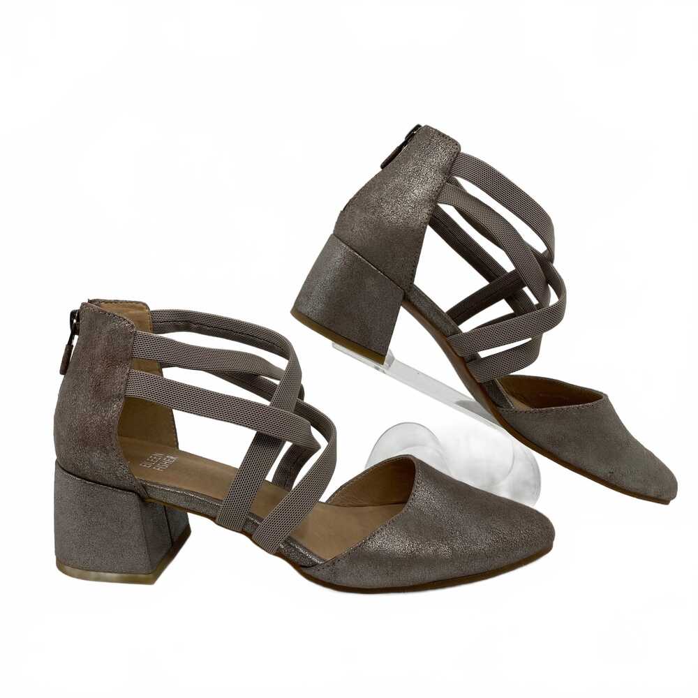 Eileen Fisher Silver Strappy Block Heels | Women’s Size 8
